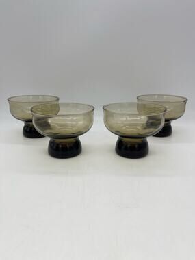 Anchor Hocking (USA) 'Tivoli' in Smoke Grey, 7 Oz Sherbet Glasses/Bowls Set of 4